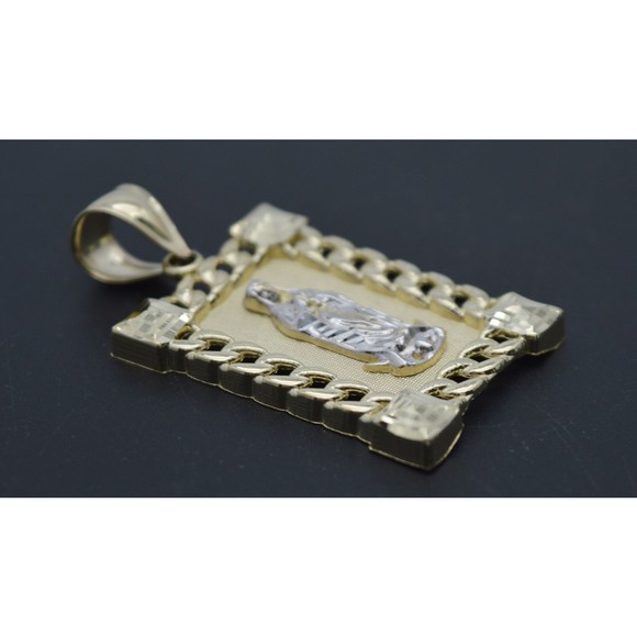 Real Solid 10K Yellow Gold Shiny Virgin Mary Lady Guadalupe Pendant 6.3gr - Picture 4 of 7